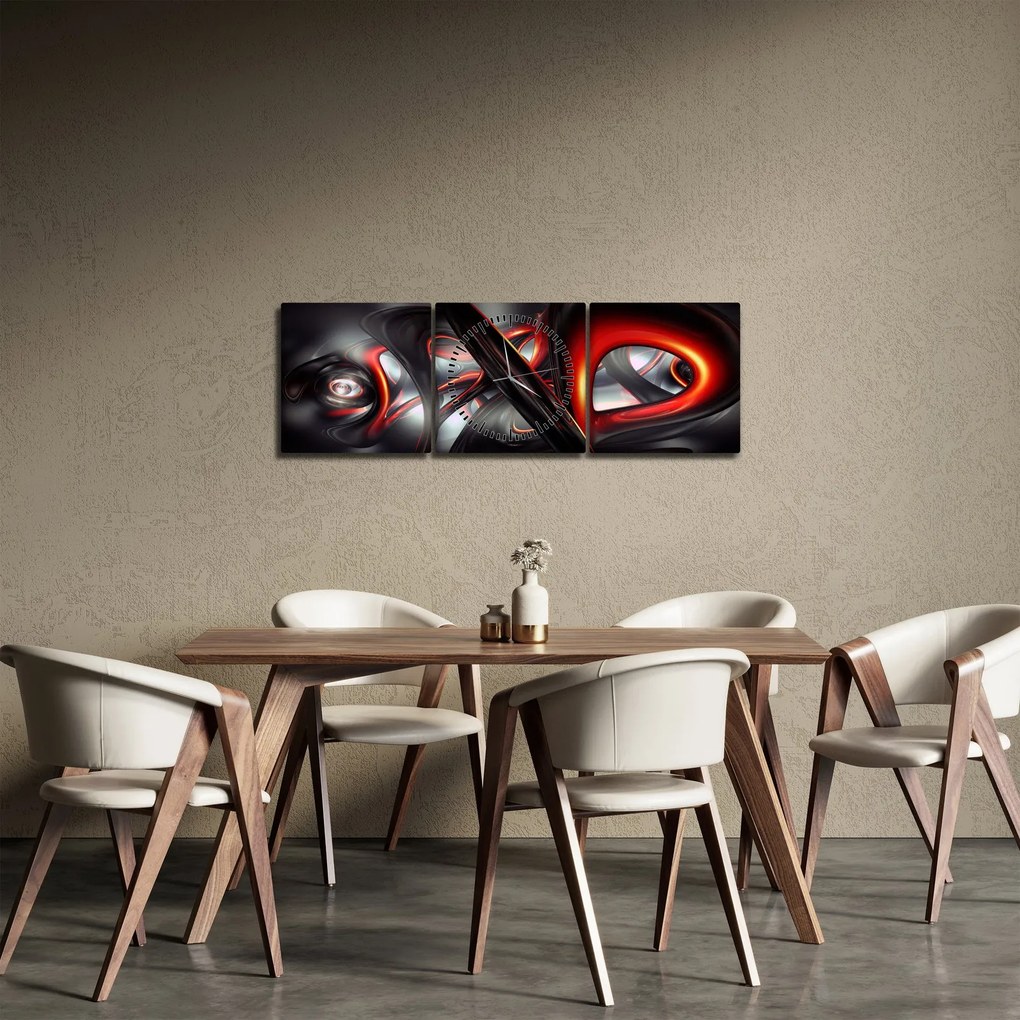 Tablou abstracție (cu ceas) (90x30 cm)