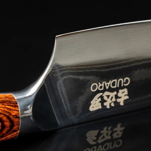 Gudaro - Cuțit de bucătar FENG din oțel Damasc 8", 67 de straturi de oțel, lungime 20 cm