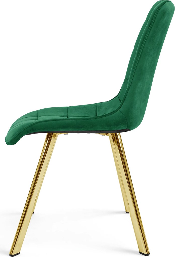 Scaun de masa CIEZA VELVET cu picioare aurii, verde