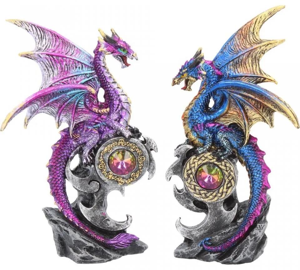 Set 2 statuete dragoni Protectorii taramului 15 cm