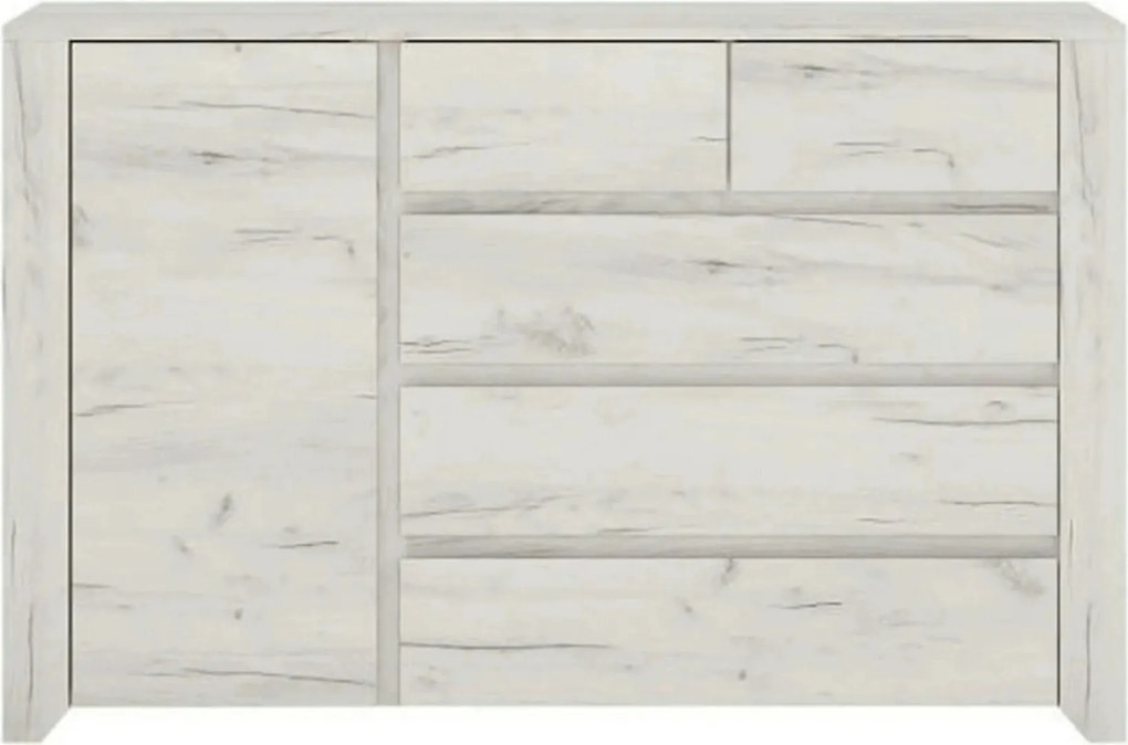 Comoda ANGEL TIP 41, alb, PAL melaminat, 118,7x76,5x40,2 cm