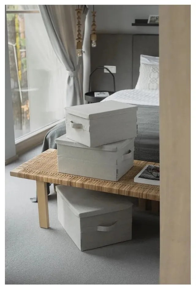 Cutie de depozitare neagră din material textil cu capac 35x26x19 cm Soft Storage – Bigso