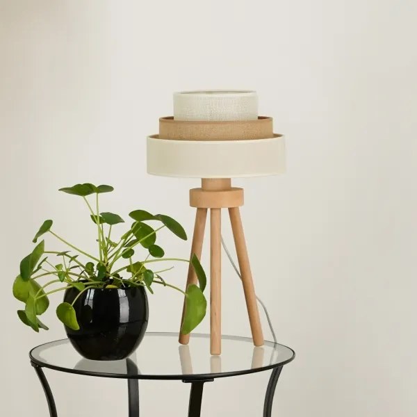 Brilagi - Lampă de masă DENVER LUNETA 1xE27/15W/230V bej/maro/crem