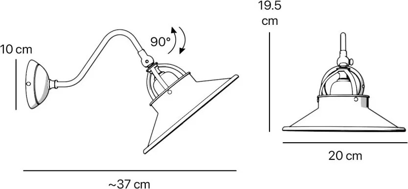 Aplica de perete rustica din alama Alice