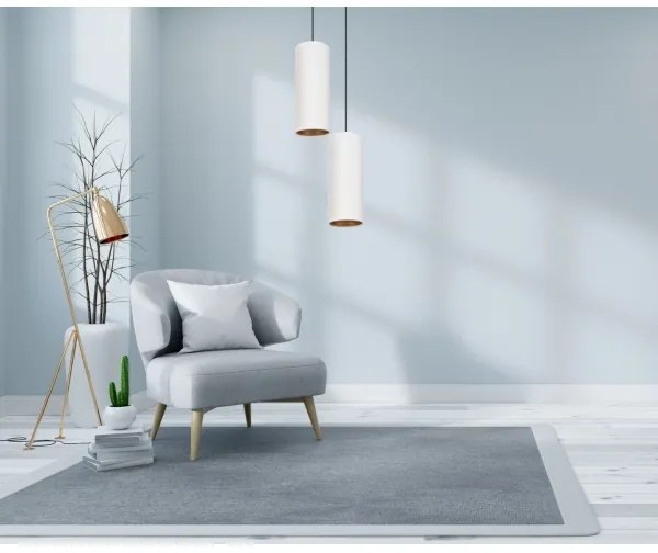 Lustr AVALO 2xE27/60W/230V, pr. 20 cm, alb/cupru