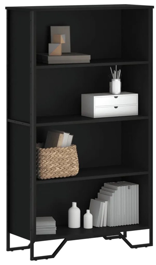 848629 vidaXL Bibliotecă, negru, 80x31x137,5 cm, lemn prelucrat