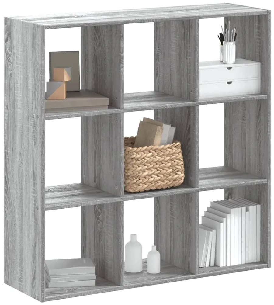 vidaXL Bibliotecă, gri sonoma, 102x32x102 cm, lemn prelucrat