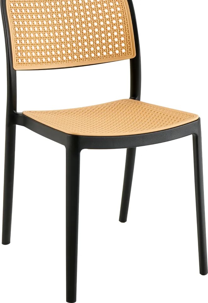 Scaun, stivuibil, negru / bej, RAVID TIP 1