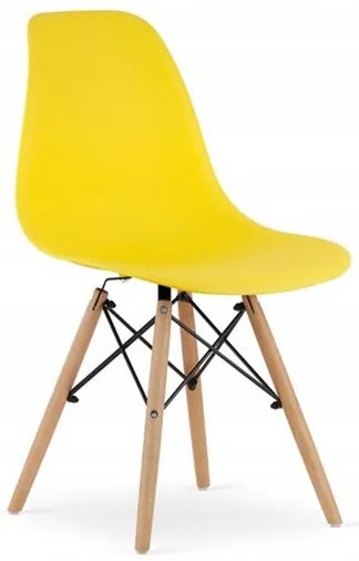 Scaun stil scandinav, Artool, Osaka, PP, lemn, galben, 46x54x81 cm