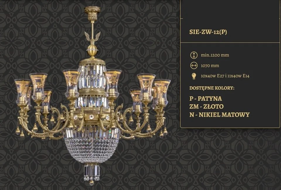 Candelabru regal, elegant design LUX Sienna