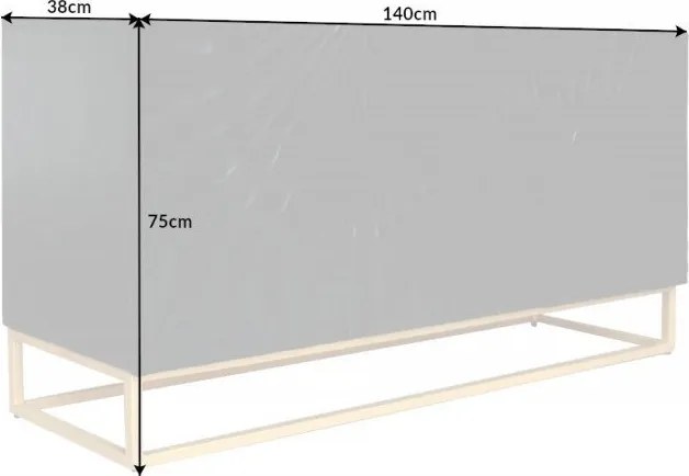 Comoda din lemn de mango Scorpion 140cm, negru