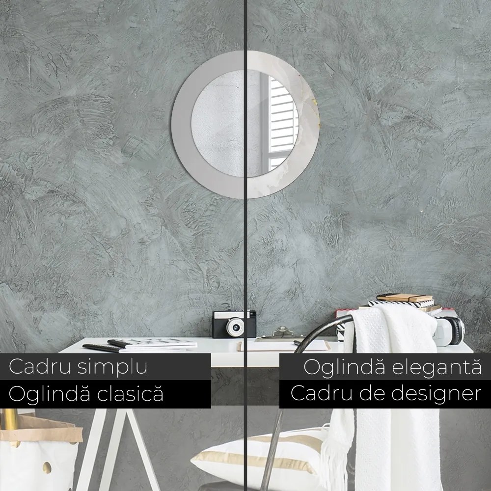 Decor oglinda rotunda Marmură strălucitoare fi 50 cm