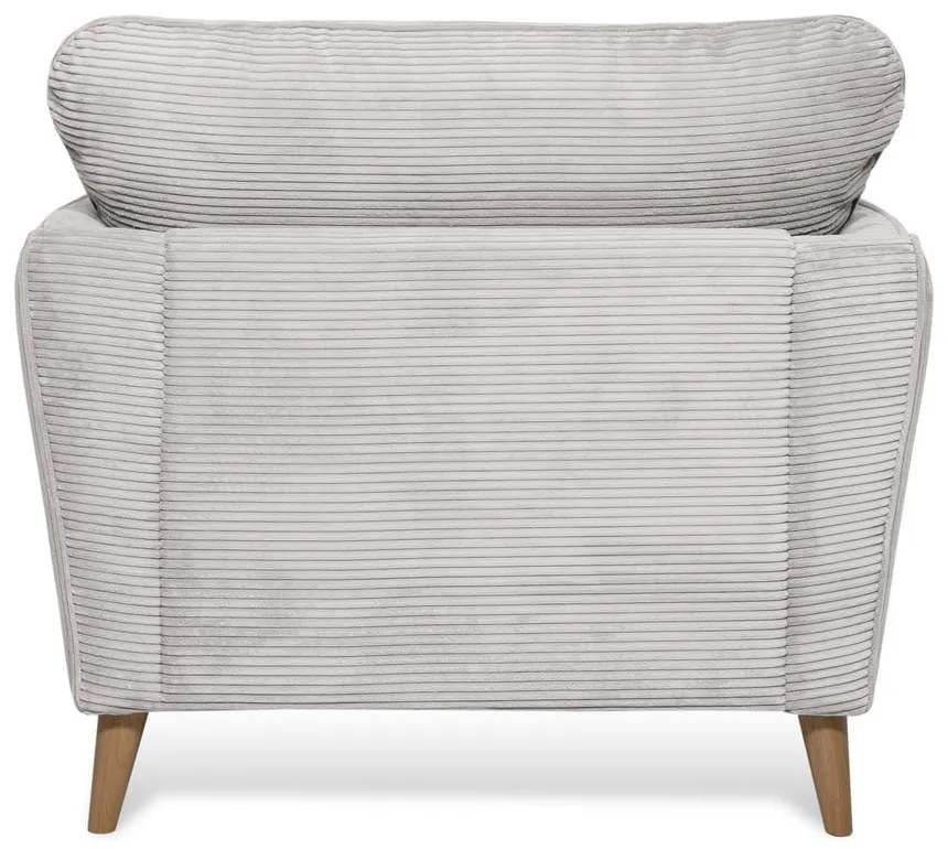 Fotoliu gri deschis cu tapițerie din catifea reiată Paris – Scandic