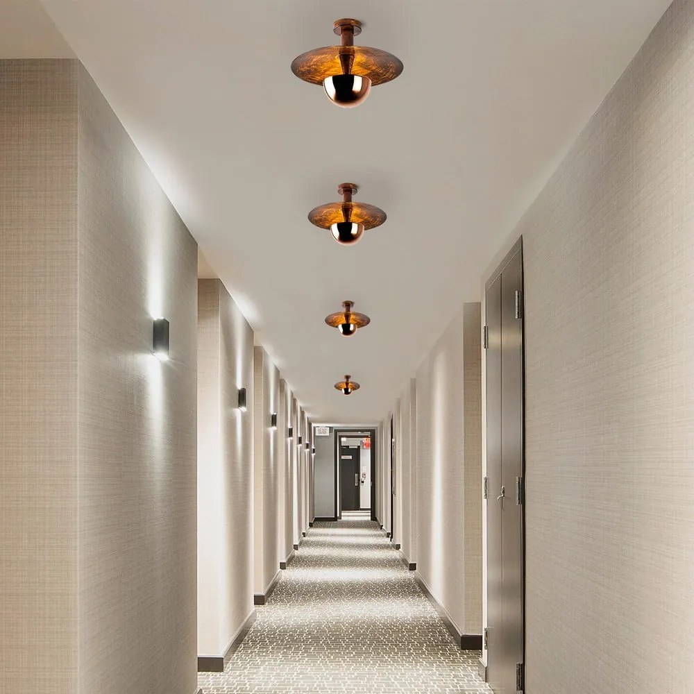 Lustră arămie cu abajur din metal ø 38 cm Kurt – Opviq lights