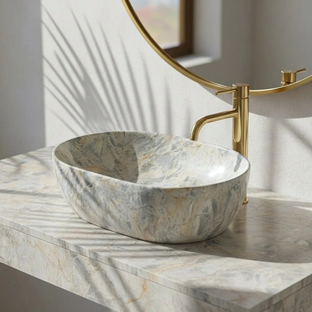 Lavoar pentru blat Rea Amelia Ruststone 48