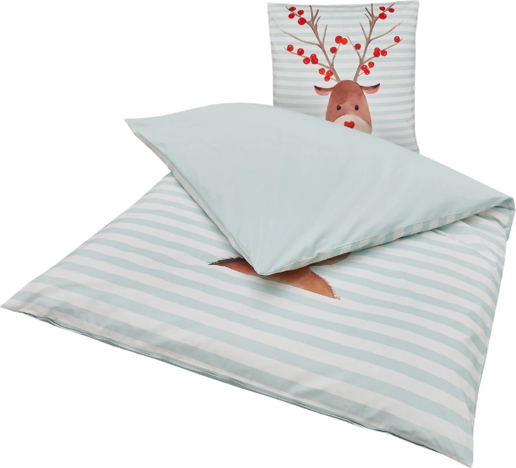 Lenjerie de pat pentru copii din bumbac Renforce FYNN FROST albastru deschis Dimensiune lenjerie de pat: 80 x 80 cm | 135 x 200 cm
