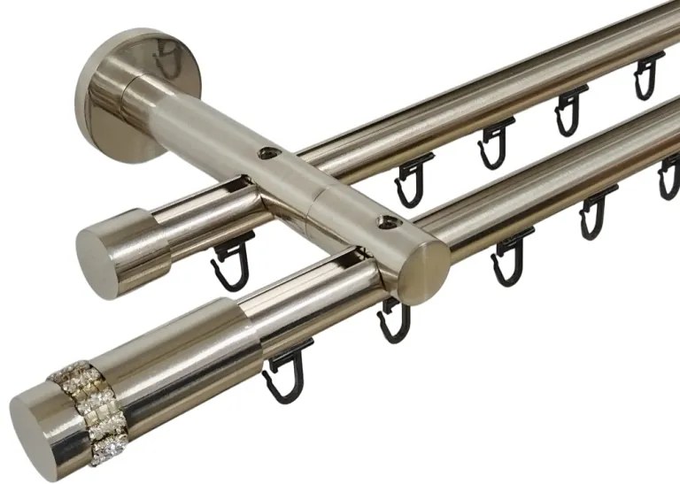 Galerie dubla PRINDERE PERETE suport universal TEAVA PROFIL -XANTOS /19 -INOX (Alege marime: 280 cm)
