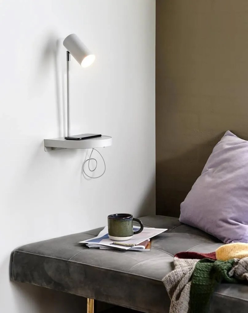 Aplica de perete, directionabila, port usb, design modern CODY alb 2112001001 NL
