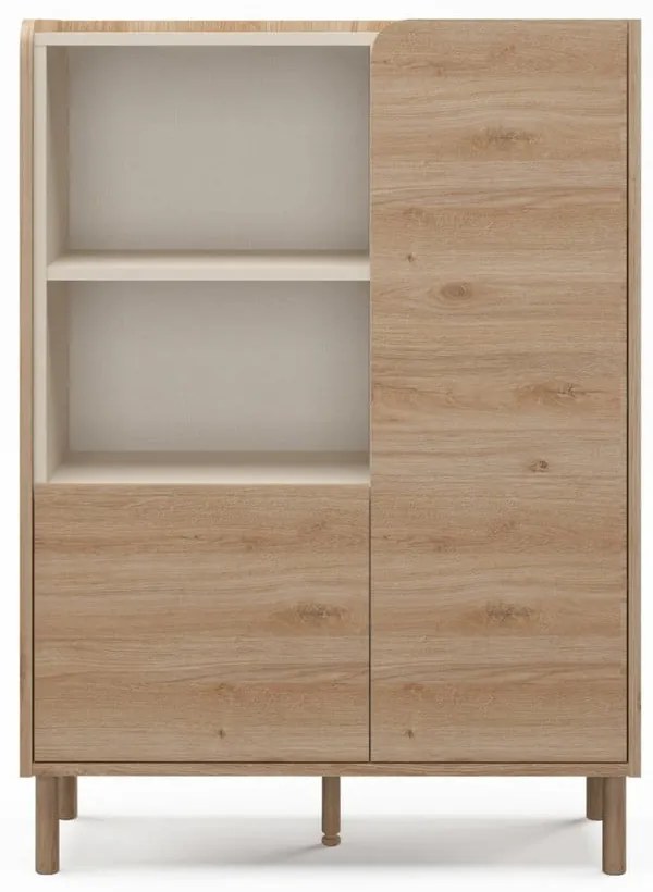 Dulap în culoare naturală cu aspect de lemn de stejar 90x125x40 cm Monza – Marckeric