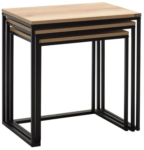 SET 3x măsuță de cafea maro