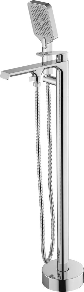 Baterie cada freestanding Rea Hass, crom lucios