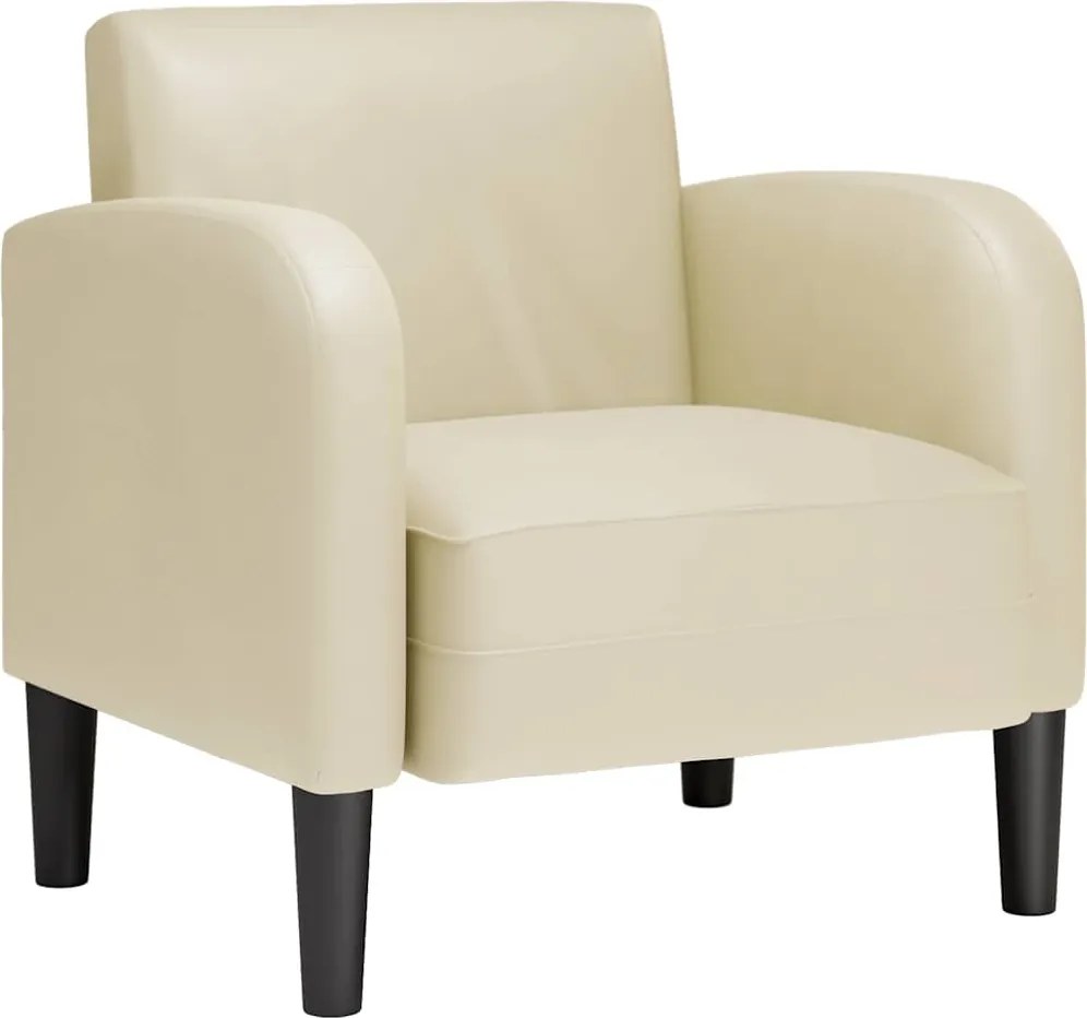 vidaXL Canapea scaun cu cotiere crem 54 cm piele artificială
