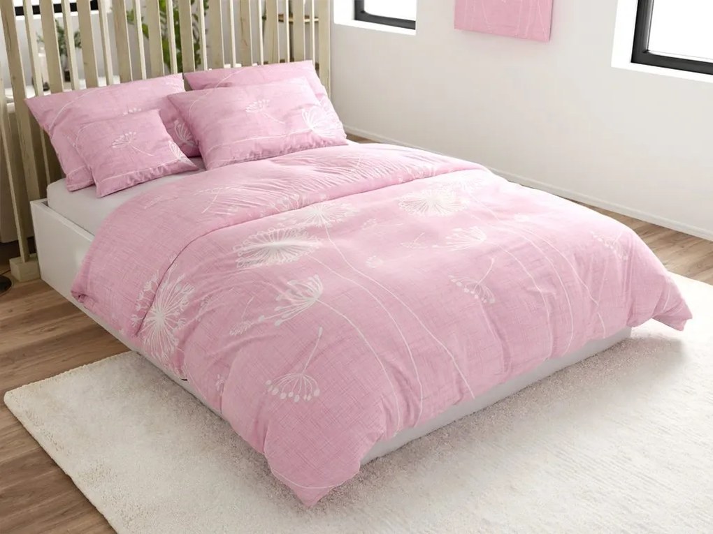 Lenjerie de pat din bumbac DANDELIS roz Dimensiune lenjerie de pat: 70 x 80 cm | 140 x 200 cm