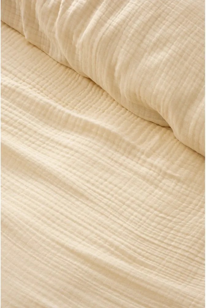 Cuvertură crem din muselină 220x250 cm Muslin – Mijolnir