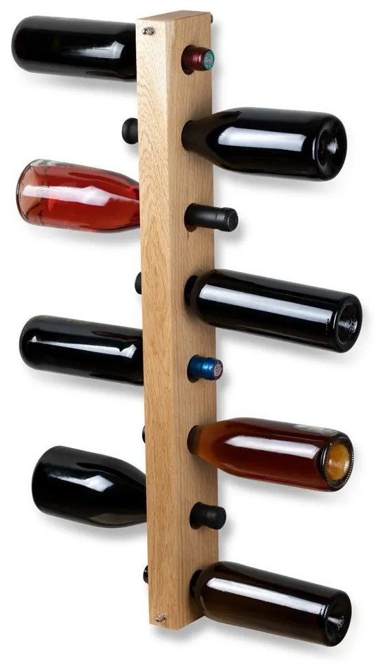 Suport Vertical 8 Sticle Vin din Lemn de Stejar