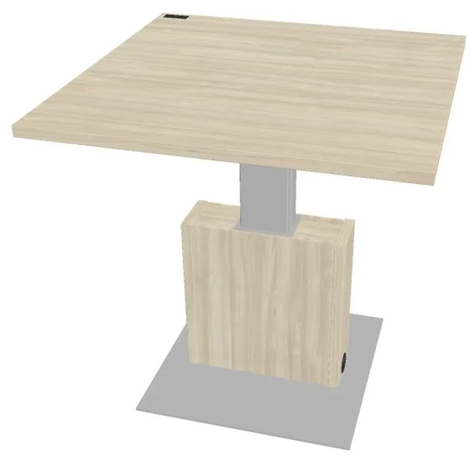 Masă de conferință reglabilă Verno+ 120 x 120 cm, salcâm