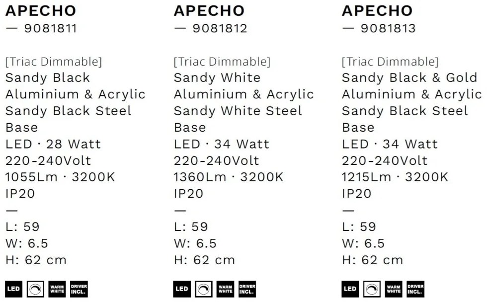 Aplica de perete LED design modern APECHO negru