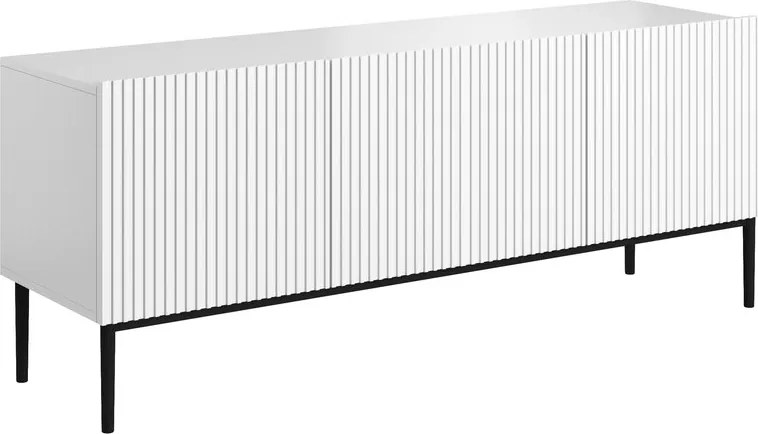 Comodă TV Nicole 150 cm - alb mat / picioare negre
