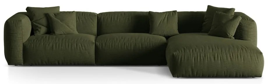 Colțar modular verde (cu colț pe partea dreaptă) Martina – Micadoni Home