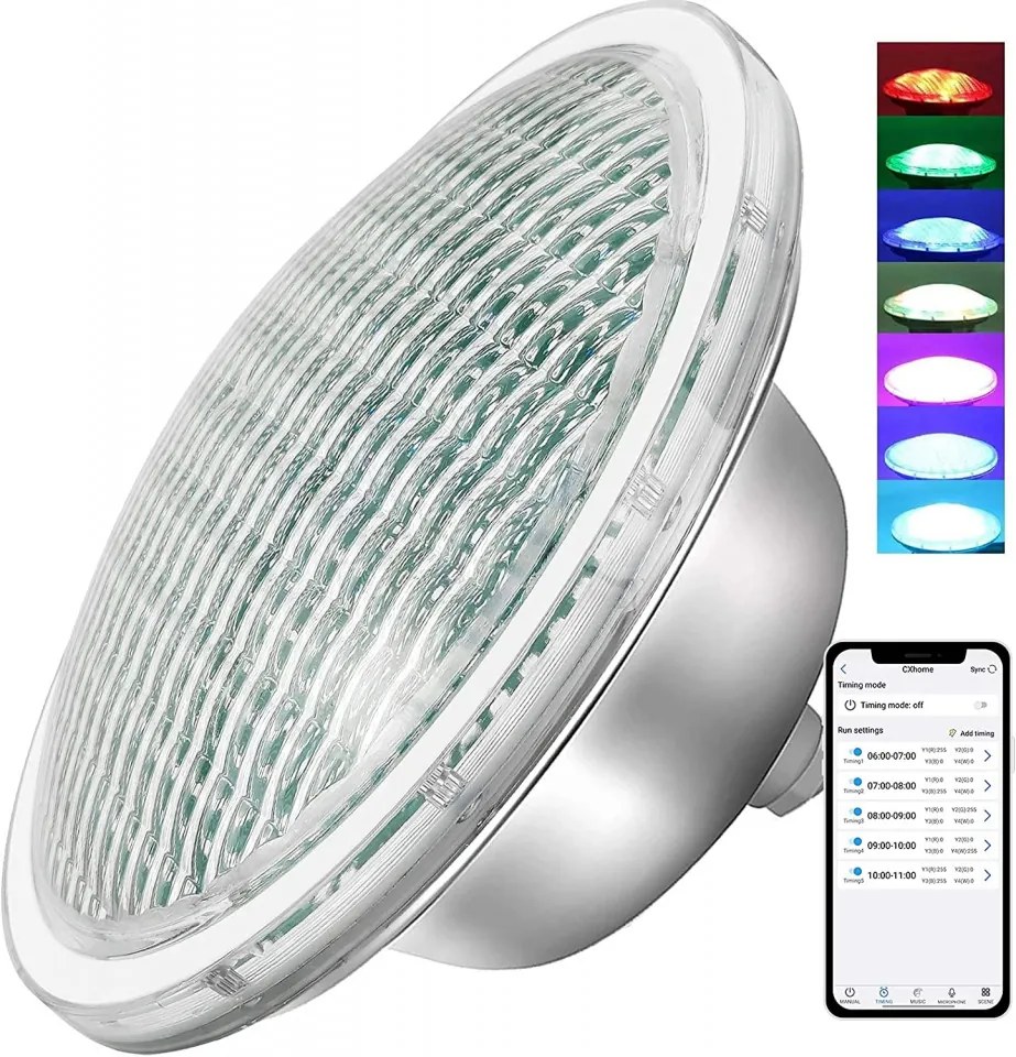 Lampa submersibila pentru piscina CXhome, LED, RGB, 17,8 x 7 cm