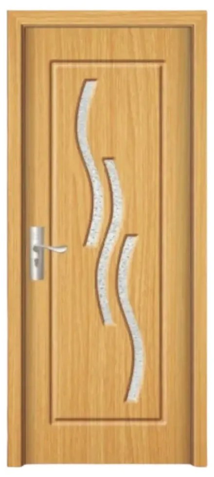 Usa Interior din MDF Novo Doors ND14, Cadru din Lemn Masiv, Geam Sablat, KIT COMPLET, Toc , Manere si balamale incluse (Culoare: Stejar Deschis, Toc: