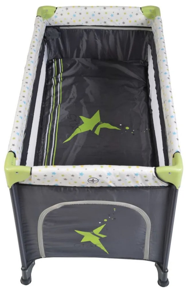 Patut pliant transformabil in tarc copii NOVOKIDS™ Little Star NEST, 60X120 cm, 2 Niveluri, Pliabil, Cu geanta transport inclusa, Fermoar acces