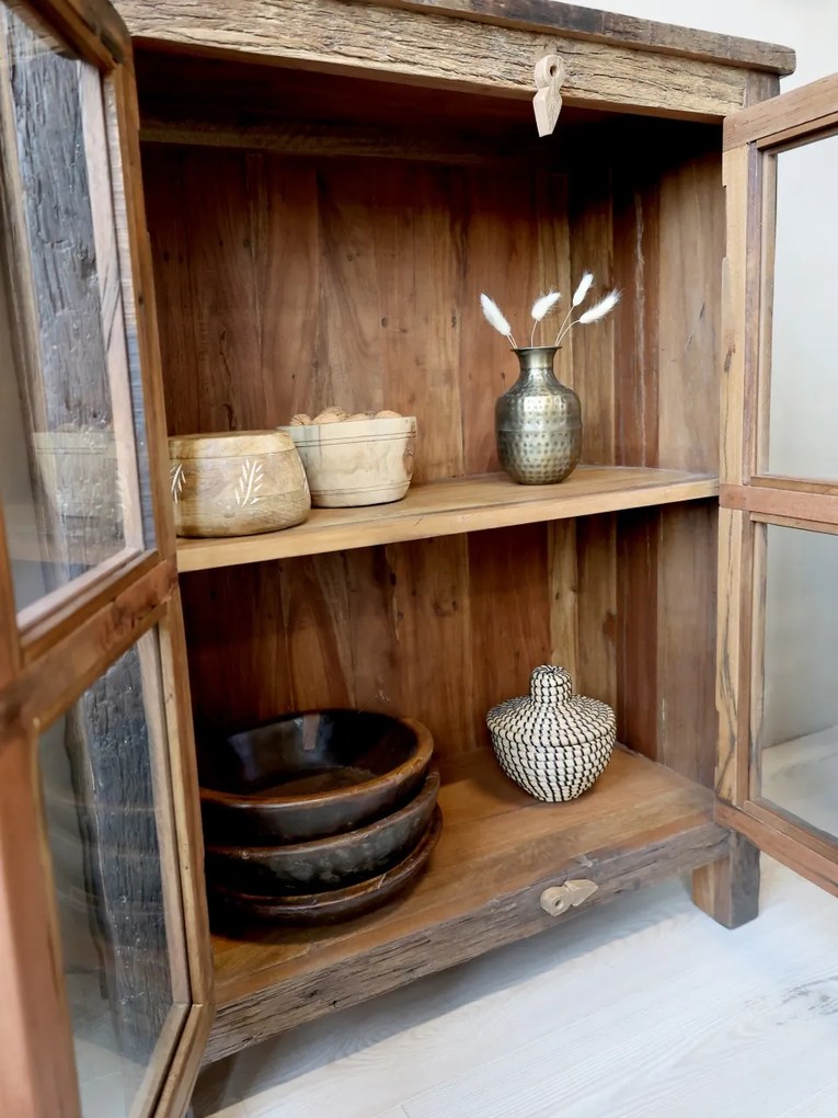 Vitrina din lemn reciclat, cu aspect vintage, Grimaud
