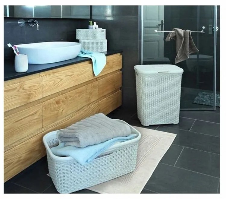 Coș de rufe Curver Hamper, 60 l, gri deschis