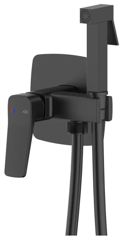 KFA Armatura 4529-512-81 - Baterie pentru bideu cu duș mobil pentru montaj încastrat MALAGA, neagră