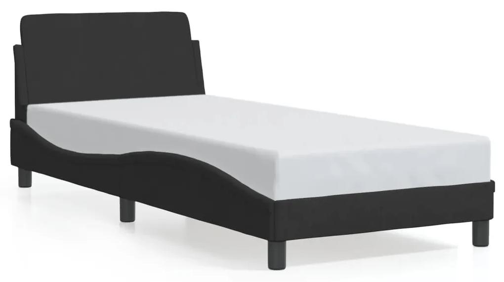 373114 vidaXL Cadru de pat cu tăblie, negru, 90x200 cm, catifea