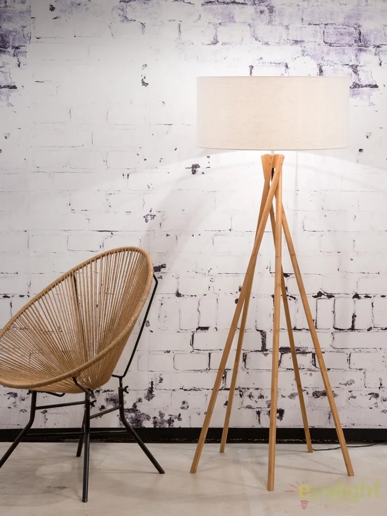Lampadar realizat din materiale naturale, durabile si ecologice, KILIMANJARO/F alb