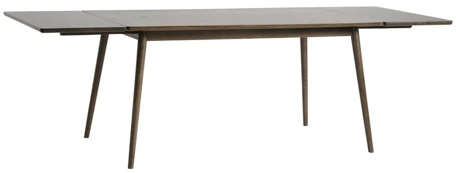 Masă de dining maro extensibilă cu blat cu aspect de lemn de stejar 150x90 cm Barrali – Unique Furniture