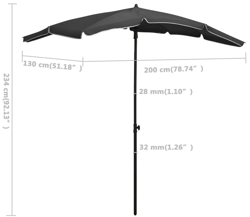 Umbrela de gradina cu stalp, antracit, 200x130 cm Antracit