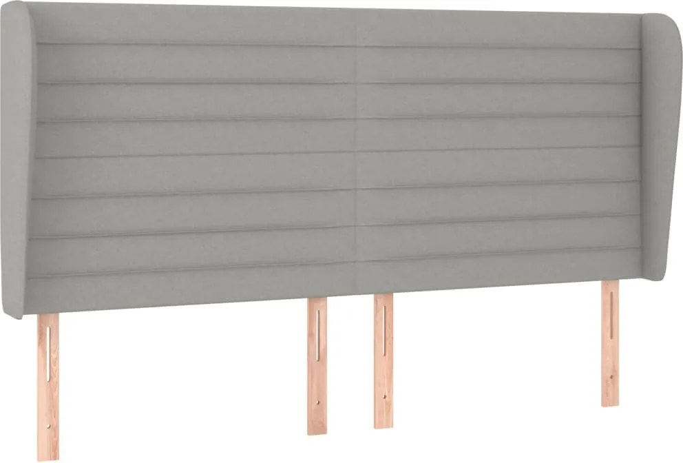 vidaXL Tăblie de pat cu aripioare gri deschis 183x23x118/128 cm textil