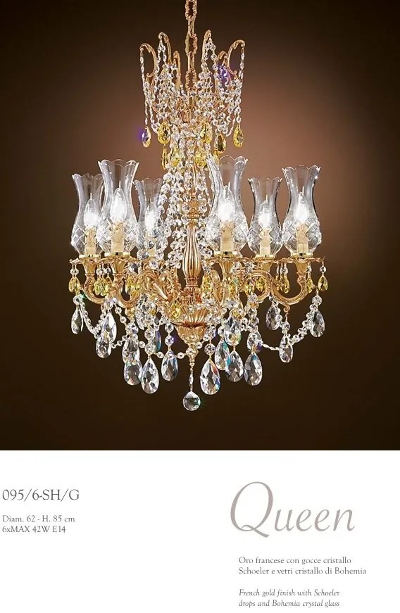 Candelabru LUX realizat manual cu cristale Scholer Queen 6L