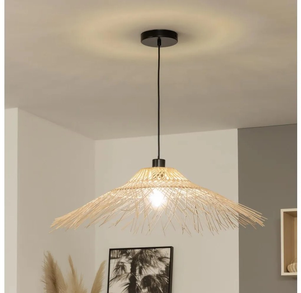 Brilagi - Lustră LED CERIA BOHO pe cablu, 1xE27/40W/230V, Ø 70 cm, bambus