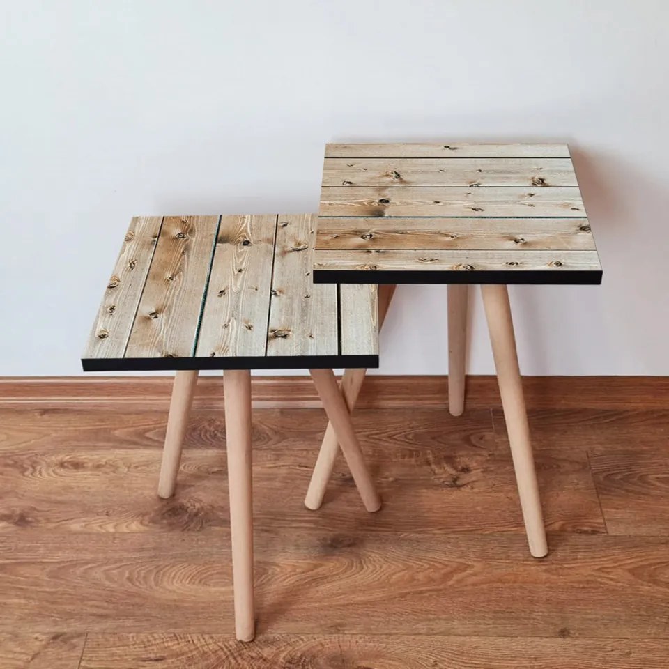 Set 2 Masute Auxiliare 2SHP347, MDF, Bej