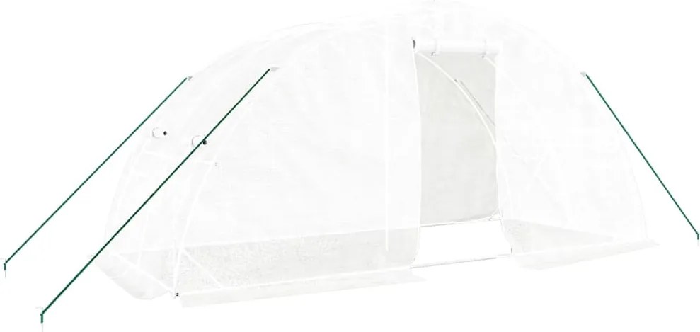 vidaXL Seră cu cadru din oțel, alb, 10 m², 5x2x2,3 m