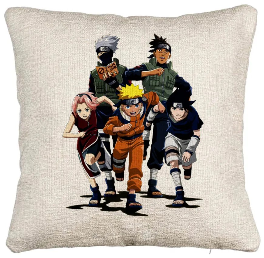 Perna Decorativa Canapea cu Naruto team, 40x40 cm, Cu fermoar