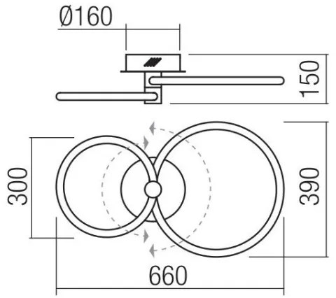 Redo 01-2222 - Plafonieră LED dimmabilă SPELL LED/32W/230V, crom lucios